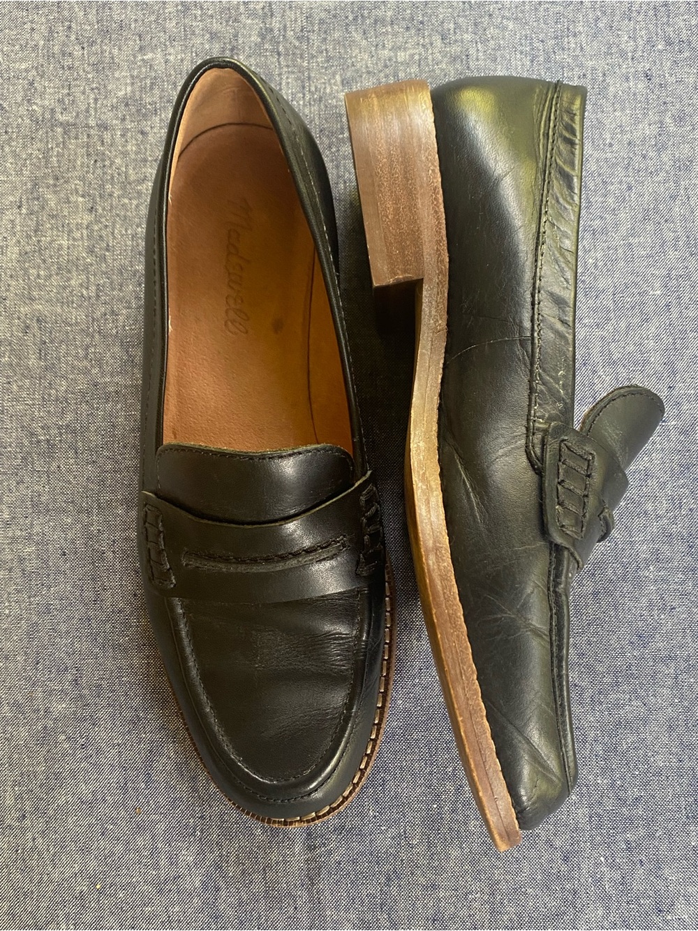Madewell Black Leather Penny Loafers - Picture 3 of 4